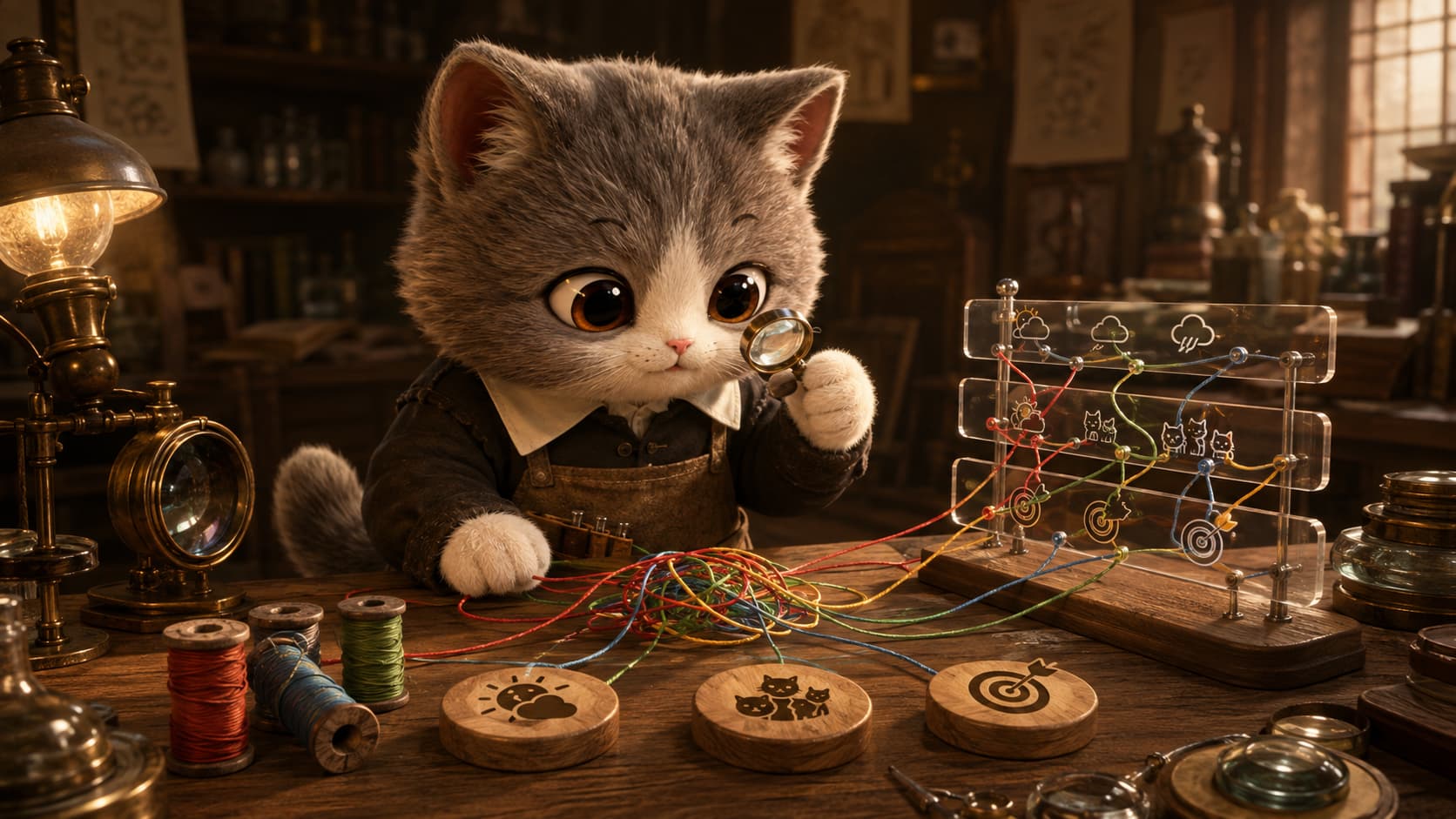 Spinoza Cat uses a lens to trace lines of anger, fear, and jealousy back to their causes and actions.